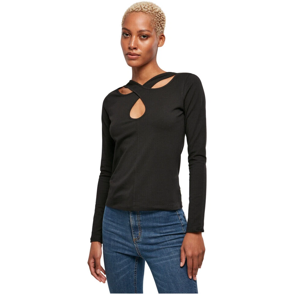 Urban Classics T-Shirt Manches Longues à Encolure Croisée Cut Out Pour Femme - Photo 3/4