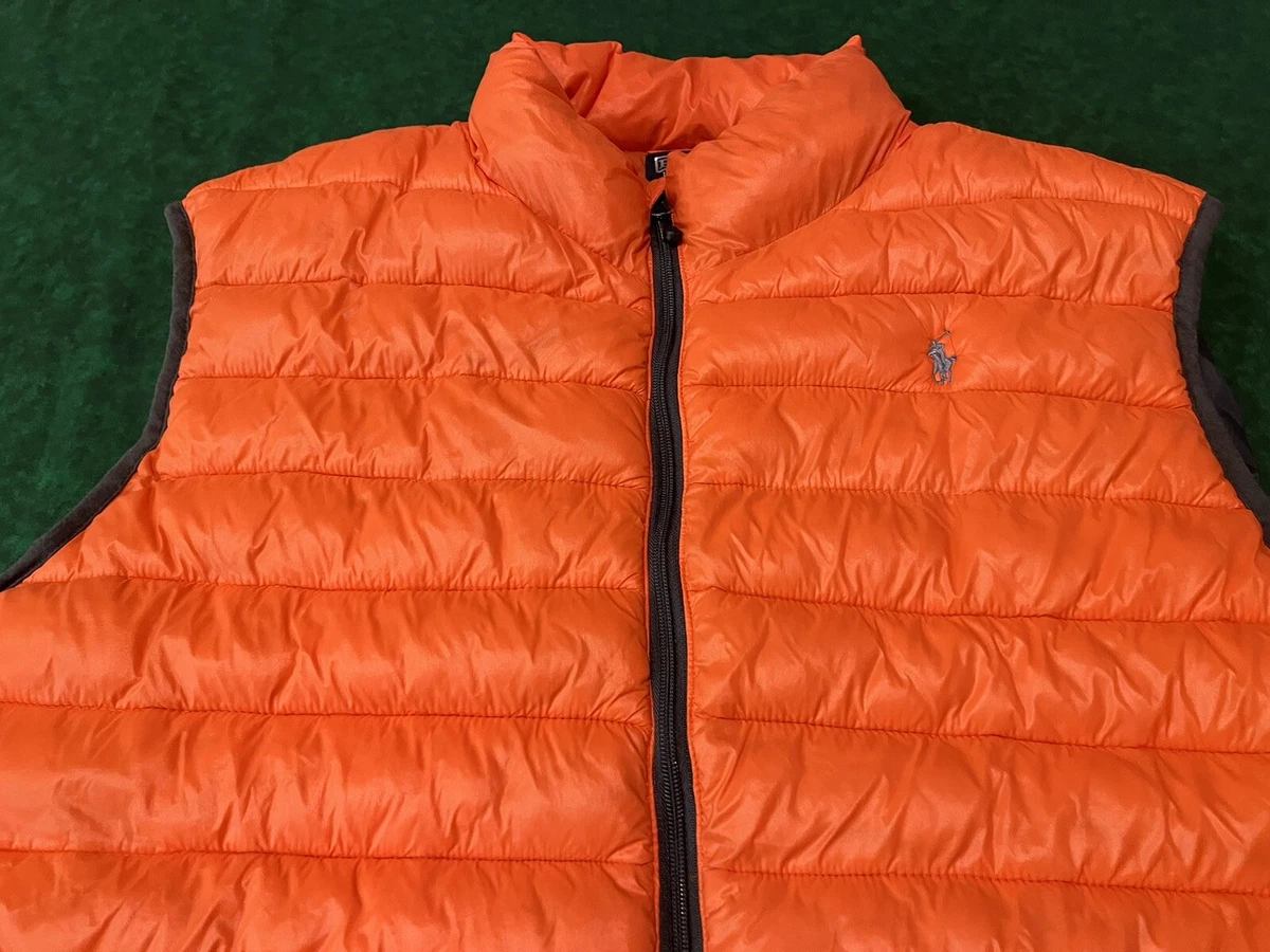 Polo Ralph Lauren PERFORMANCE VEST ORANGE NYLON PUFFER VEST MSRP 198 3XL
