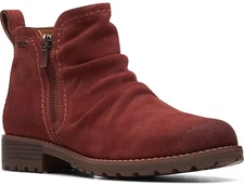 Clarks Aspra Walk Waterproof Womens Ankle Boots Chestnut Suede 26175205