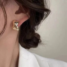 Aretes Argollas en Oro 10K Pendientes Joyería Fina de Moda Regalos Para Mujer