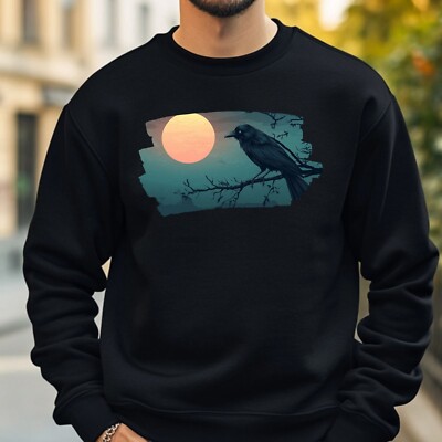Crow At Full Moon Sweatshirt Cosy And Perfect For Any Occasion S To 4XL