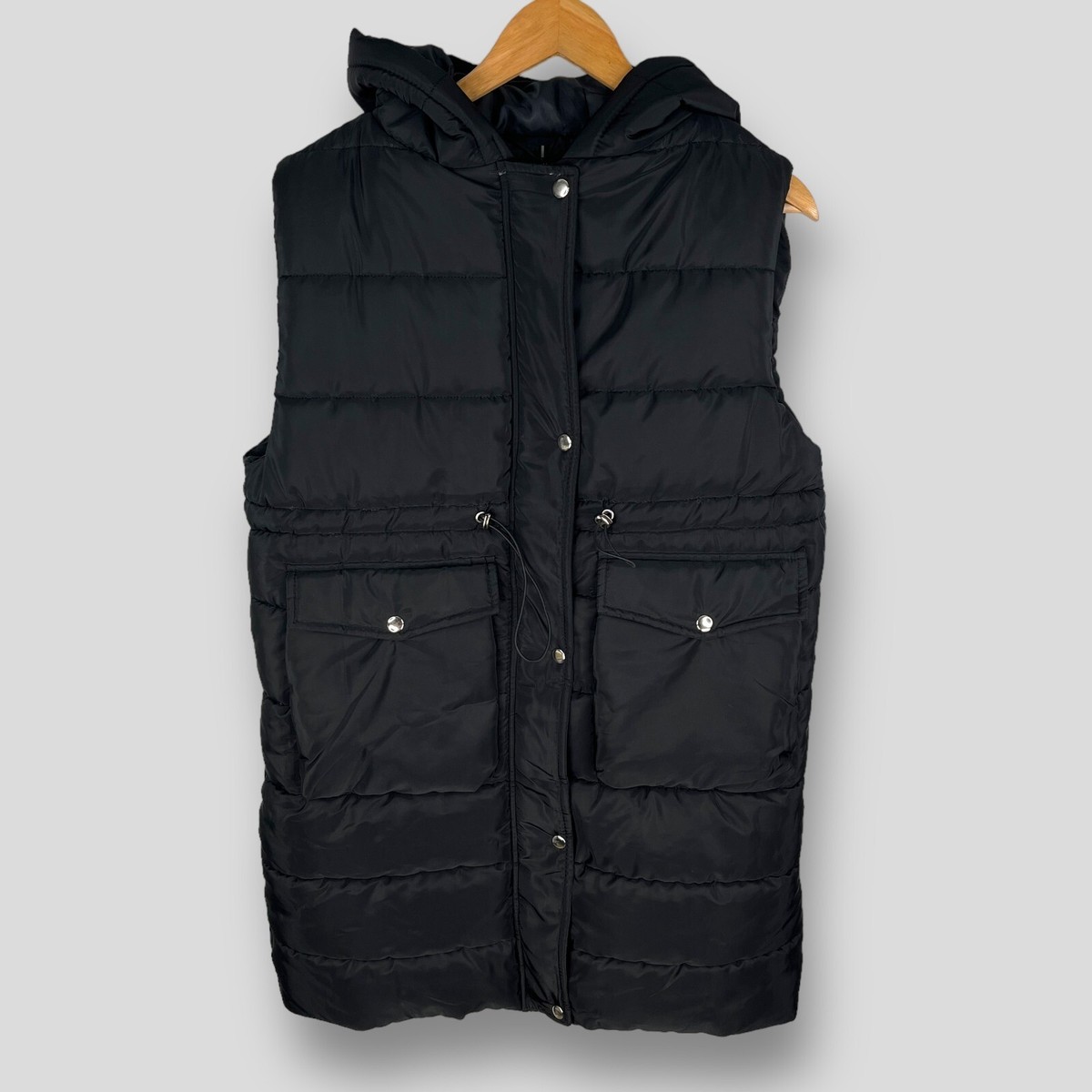 Black Gilet Ladies Longline Body Warmer Girls Showerproof Black