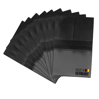 GGM 10x KFZ-Schein Hülle Schwarz Fahrzeugschein Ausweishülle 4 Fächer PVCf Auto