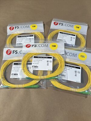 Lot Of 5 15m Lc Apc To Sc Apc Simplex Os2 shelf#33