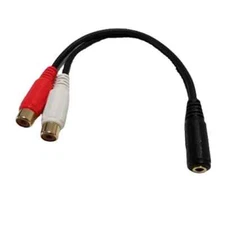 3.5mm Audio Jack Female to 2 RCA Female Aux Adapter Converter Splitter Cable