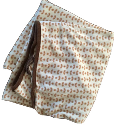 Petunia Pickle Bottom tan beige pink floral crib baby blanket (shows some fade)