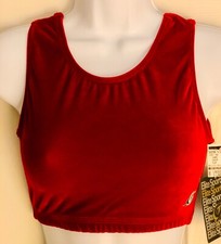 GK ELITE JAZZ DANCE CHEER ADULT X-LARGE RED VELVET TANK CROP TOP Sz AXL NWT 