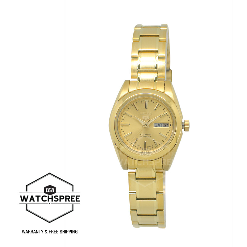 Seiko 5 Women's Automatic Gold-Tone Stainless Steel Band Watch