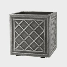 Stewart 38cm Square Lead Effect Decorative Plastic Planter 47L  SALE