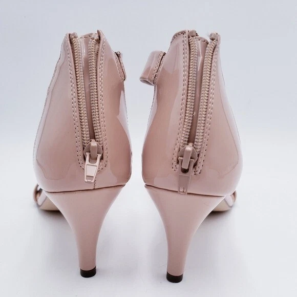 Sandalias de vestir de tacón Style & Co Paycee imitación charol nude para mujer talla 12 Foto 4 de 4