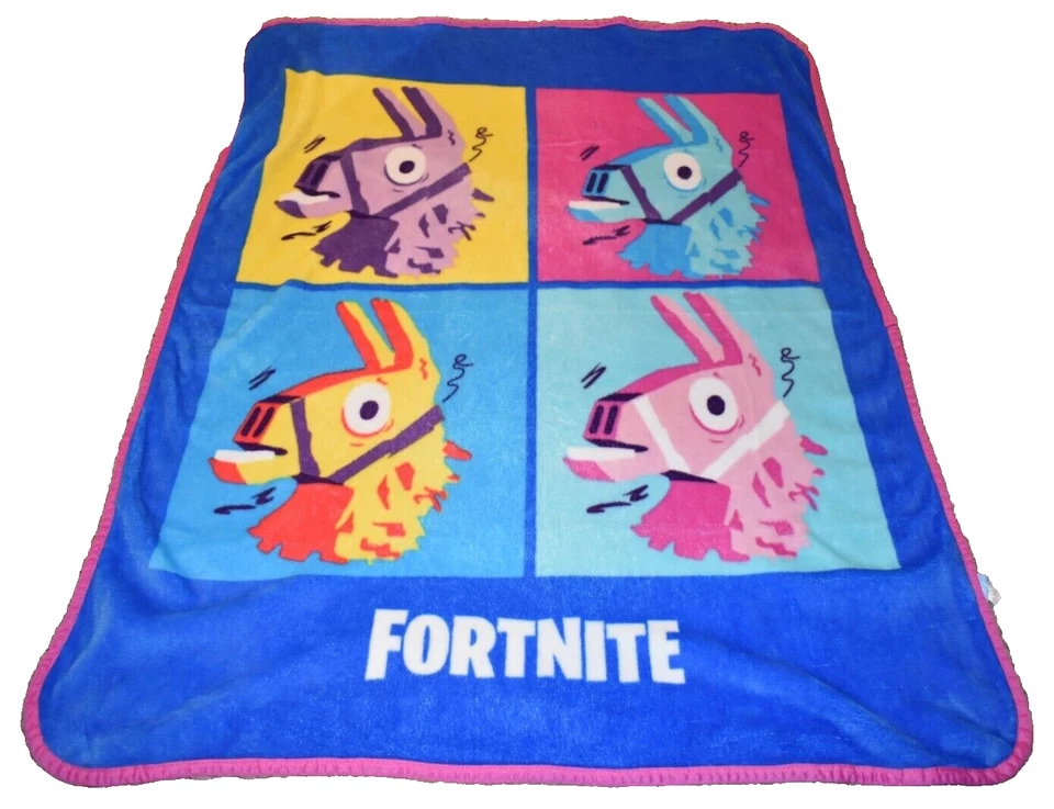 Manta de felpa H4 40x50 FORTNITE azul y rosa para niñas (cama para niños pequeños) Foto 2 de 2