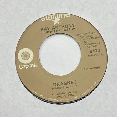 Ray Anthony - Dragnet / Peter Gunn - Starline Records 45 RPM - VG