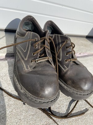 Vintage Y2K Mudd Womens Brown Chunky Platform Lace Up Sole Shoes BLH 