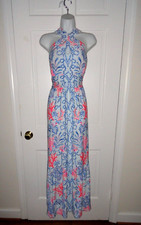 NWT LILLY PULITZER MULTI NAUT TODAY MONTECITO HALTER MAXI DRESS XL