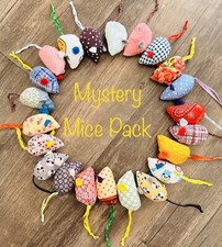 Mystery 5 Mice Pack, Soft Plush Catnip Cat Toy, Handmade Organic Catnip Cat Toy