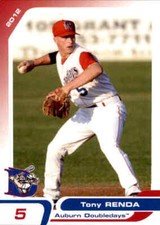 2012 Auburn Doubledays Grandstand #29 Tony Renda Santa Rosa California CA Card