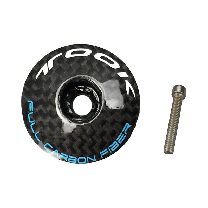 1 1/8" Matte Carbon Fiber Headset Stem Top Cap +Bolt MTB Road Mountain