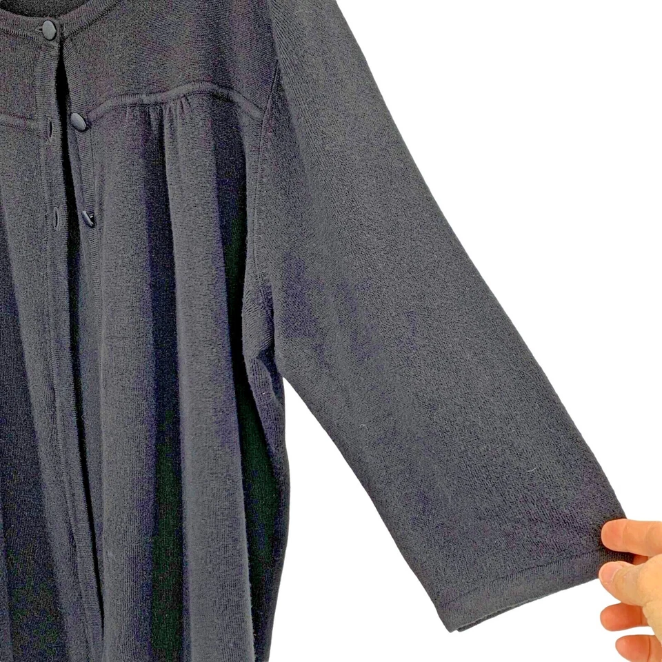 Suéter cárdigan negro Liz & Me para mujer talla 3X Plus 1898 acrílico usado en excelente estado Foto 3 de 4