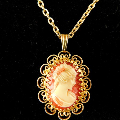 Vtg Pendant Cameo Watch North Star 17 Jewel Reversable w/16" Chain Works - Picture 4 of 12