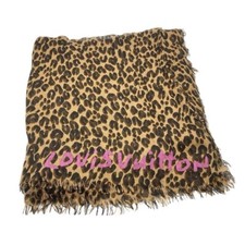 Auth LOUIS VUITTON Silk Leopard Print Stole Scarf Stephen Sprouse