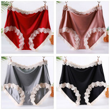 New Comfortable Satin 1 Pc High Waist Silky Ladies Briefs Boxer Knicker Women