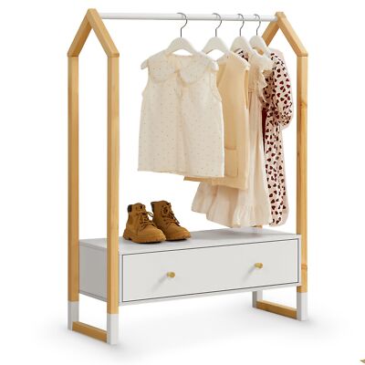 Kleiderständer Kleiderstange Garderobe Kinder Holz Kindergarderobe Baby Juskys 