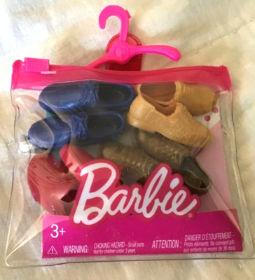 Ken Barbie Doll Shoes Pack of 4 Pairs Mattel New Factory Sealed 