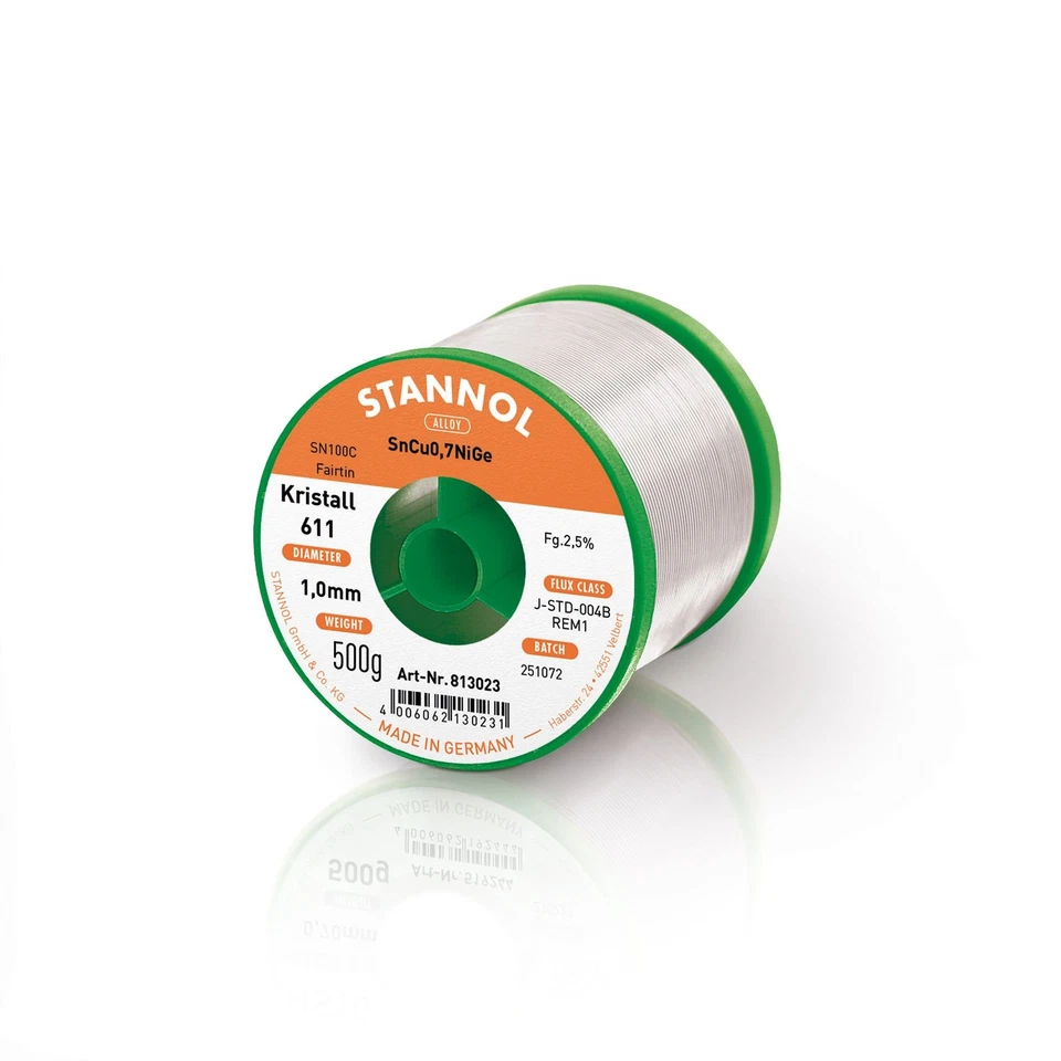 Löt Draht 1,00 Mm, 500 G, 227 °C, Bleifrei STANNOL SN100C 813023 - Bild 1 von 1