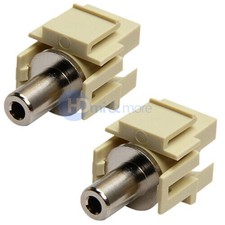 2x 1/8" 3.5mm Aux Jacks for Keystone Stereo Coupler Audio Cable Female to Female