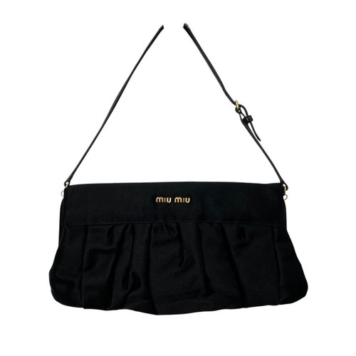 Authentic Miu Miu Handbag shoulder Y2K Vintage Archive rare solid black