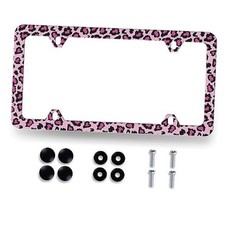 Sexy Leopard License Plate Frame Pink Leopard Animal Sexy Pink Leopard Printed