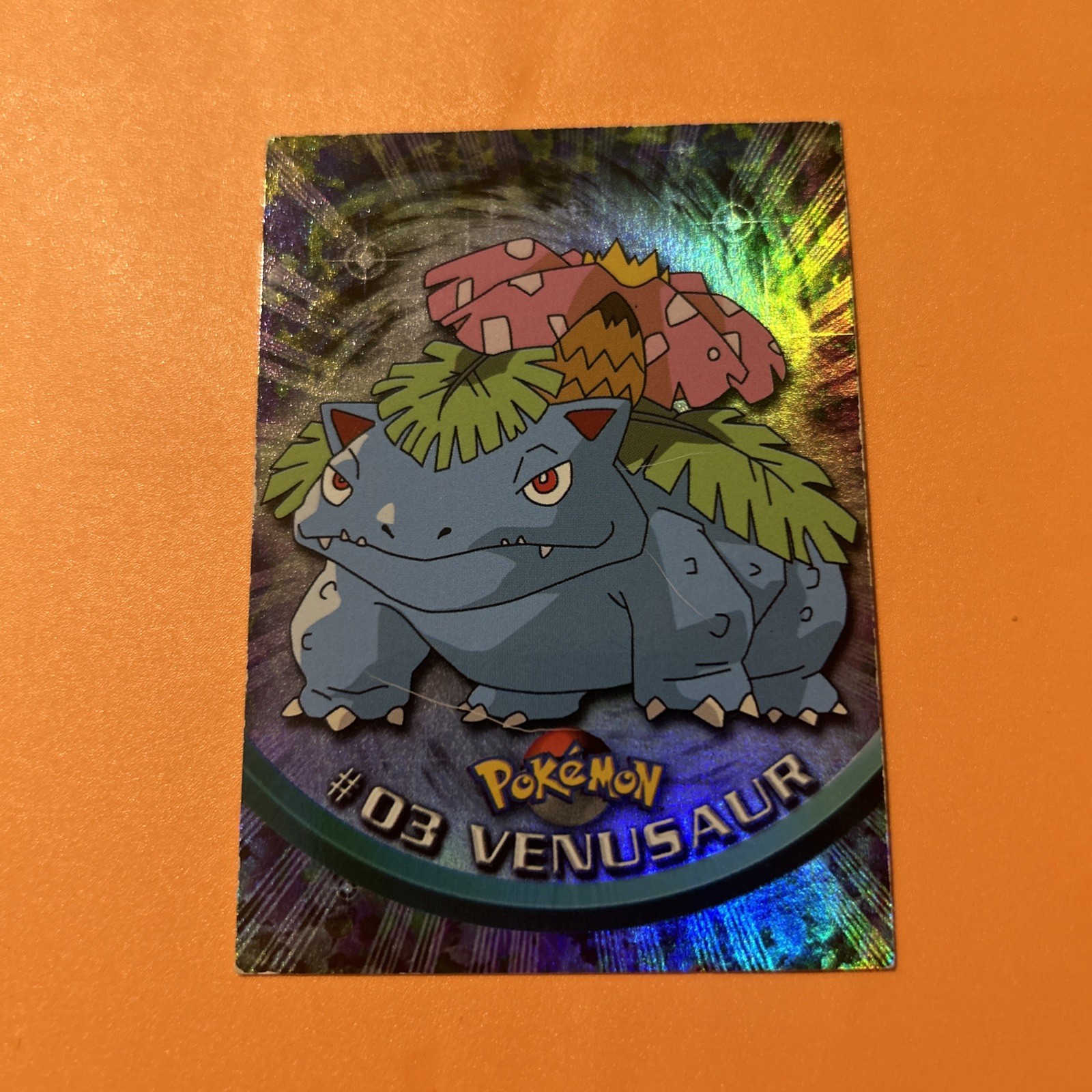 Venusaur #03 Textured Holo Foil, Vintage 1999 Topps Pokemon TV Animation Edition