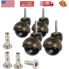 2 Inch Ball Caster Stem Caster Wheel with Sockets, Vintage Antique Swivel Cas...
