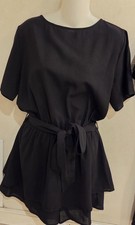 Black Romper Size Medium with Shorts and Belt Women's