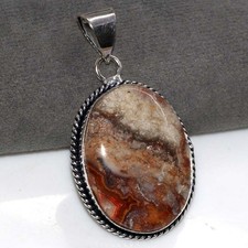Pretty Mexican Laguna Lace 925 Silver Plated Pendant 2