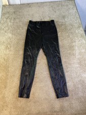Zara Black Faux Leather Tapered Slim Leg Ankle Pants Women's Size XL NWOT F297