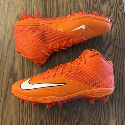 Size 13.5 Nike Zoom Code Elite 3/4 TD Football Cleats Orange 620499 NEW