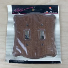 Vintage American Track & Hardware Style Brown Woodgrain Wall Plate Switch Cover