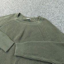 LL Bean Sweater Womens M Green Heavy Chunky K...