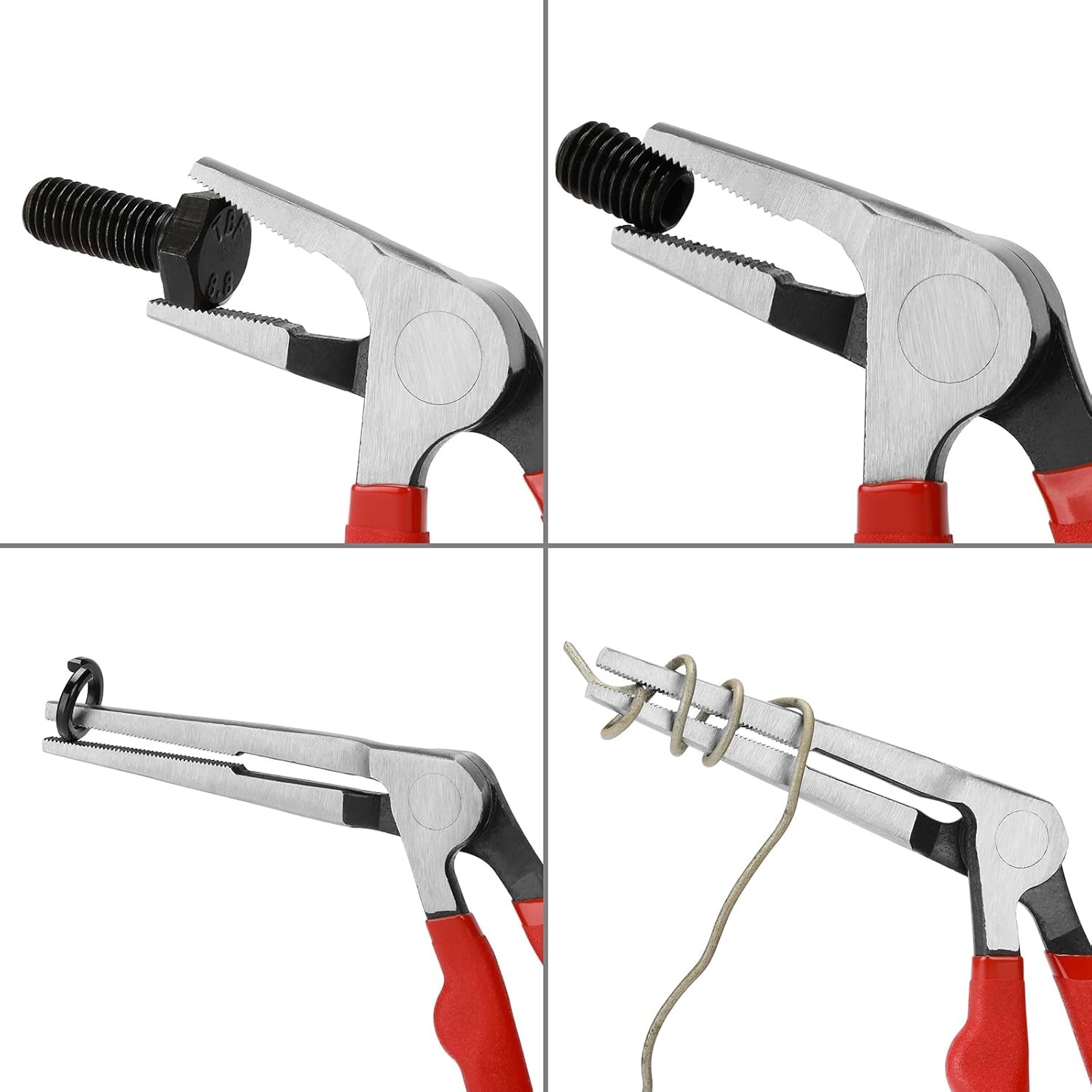 6"&8" Kiwi Bent Head Needle-Nose Pliers, Angled Head Long Nose Pliers