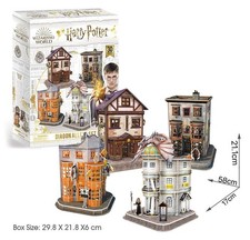 Image of brand new Christmas gift Harry Potter Diagon Alley 4-in-1 3D Puzzle Set (7585)