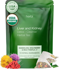 Organic Dandelion Wolfberry Tea for Kidney and Liver Detox, 16 Oz