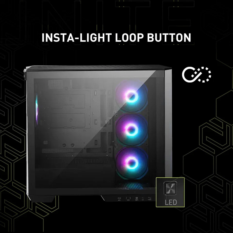 Estuche para juegos MSI MAG PANO M100R PZ Micro ATX negro PANOM100RPZ Foto 3 de 4