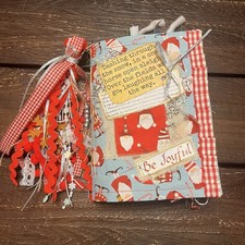Christmas Junk Journal Santa Gnome Softcover 3 Signatures Decorated