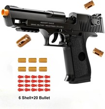 Soft Bullet Toy Gun Shell Ejecting Auto Pull-Back Outdoor Shooting Game Gift