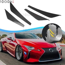 Real Carbon Front Bumper Side Canards Shark Fin Cover For Lexus LC500 500h 2018+