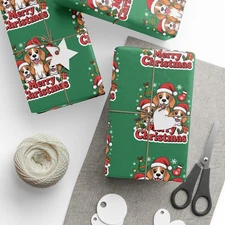 Beagles Merry Christmas Wrapping Paper - Christmas Santa Cartoon Gift Wrap