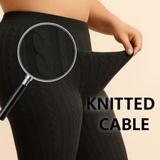 Womens  Thick  Warm FULL LENGTH Cosy Winter Weight  Cable Knit  Pattern Tights