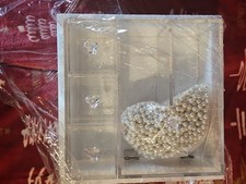 Makeup Organizer 2 Brush Holders And 3 Drawer Dustproof Box With Beige Pearls