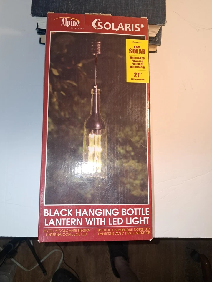 Solaris Linterna Botella Colgante Negra con Luz LED Nueva en Caja Abierta Foto 4 de 4